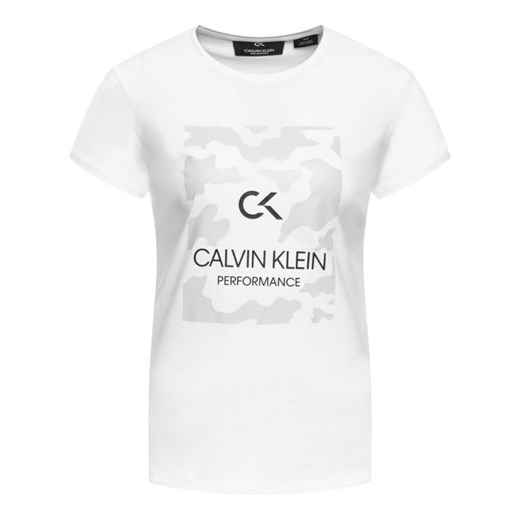 Bluzka damska Calvin Klein w stylu młodzieżowym z okrągłym dekoltem 