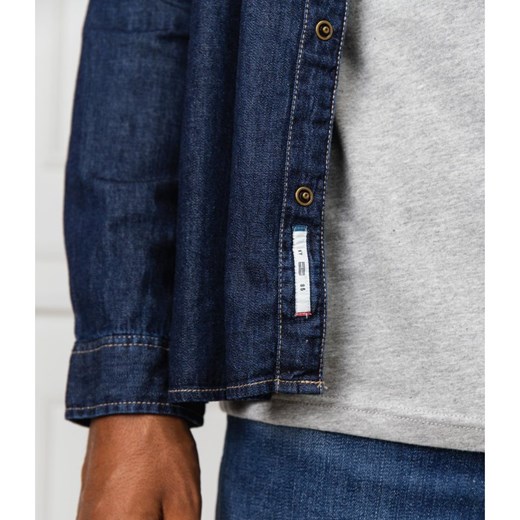 Tommy Jeans koszula męska niebieska z długimi rękawami na zimę 