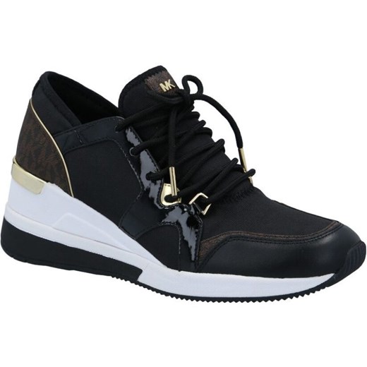 Sneakersy damskie Michael Kors na platformie czarne gładkie sportowe wiązane 