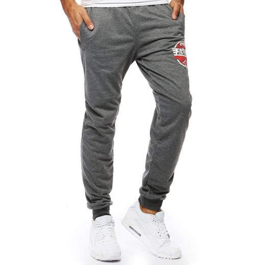 Spodnie męskie dresowe joggery antracytowe (ux2055)  Dstreet L okazyjna cena  