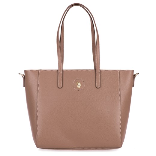 Shopper bag U.S Polo Assn. duża brązowa na ramię matowa