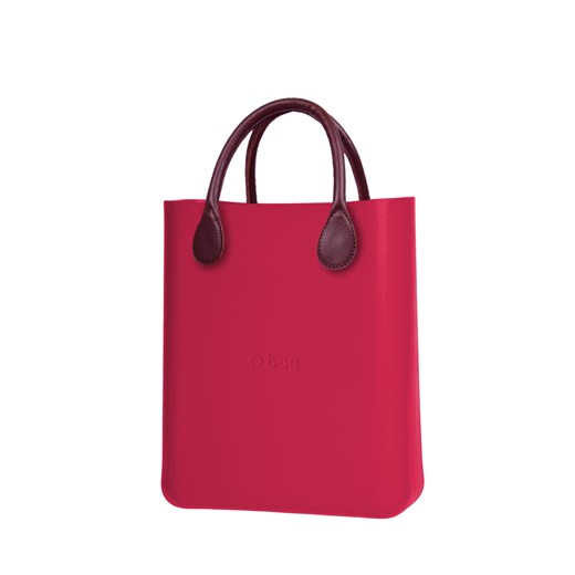 Shopper bag O Bag matowa czerwona bez dodatków mieszcząca a8 do ręki 