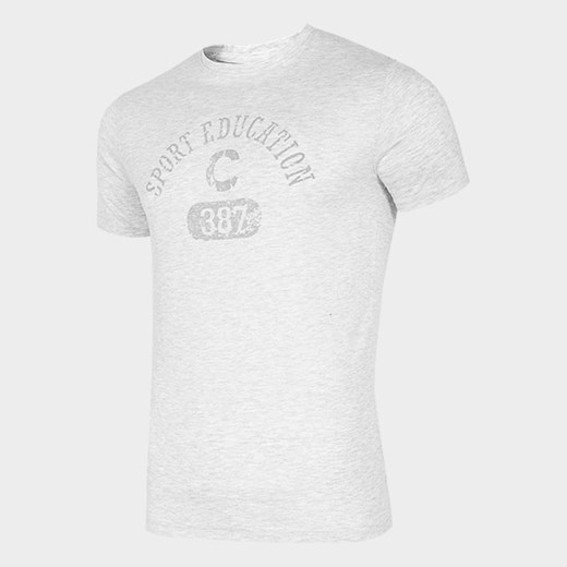 T-shirt męski TSM703 - biały melanż Everhill  L OUTHORN