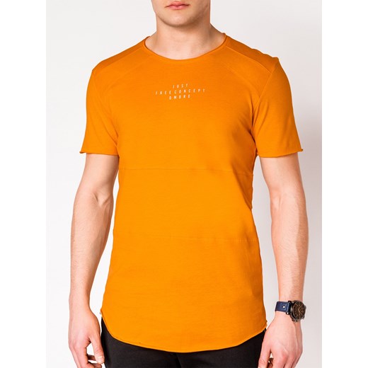 T-shirt męski Edoti.com pomarańczowa 
