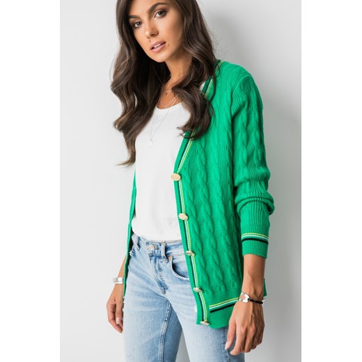 Sweter damski zielony Fashion Manufacturer bez wzorów 