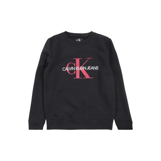 Calvin Klein bluza chłopięca czarna jesienna w nadruki 