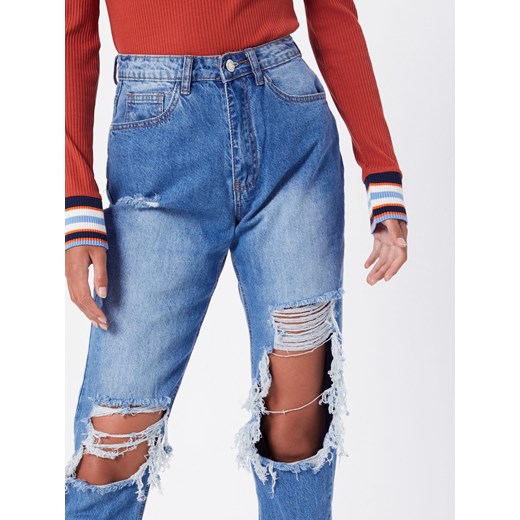 Jeansy 'RIOT HIGH RISE OPEN KNEE MOM JEAN' Missguided  32 AboutYou