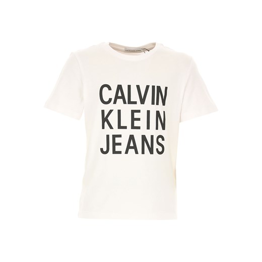 Calvin Klein Koszulka Dziecięca dla Chłopców Na Wyprzedaży, biały, Bawełna, 2019, 12Y 14Y 4Y 6Y