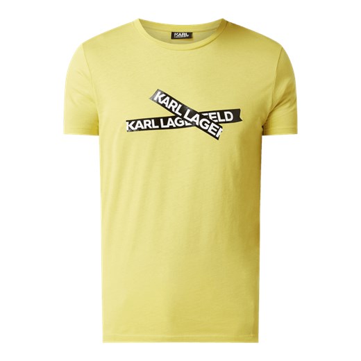 T-shirt męski żółty Karl Lagerfeld bawełniany młodzieżowy 