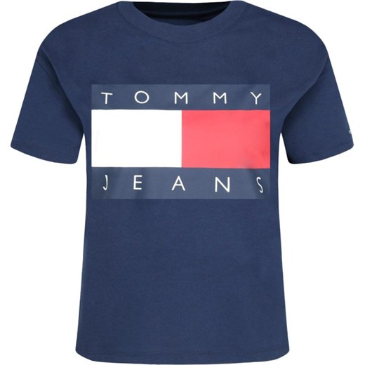 Bluzka damska Tommy Jeans wiosenna z krótkimi rękawami 