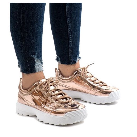 Sneakersy damskie Butymodne płaskie sznurowane z tworzywa sztucznego na wiosnę bez wzorów 
