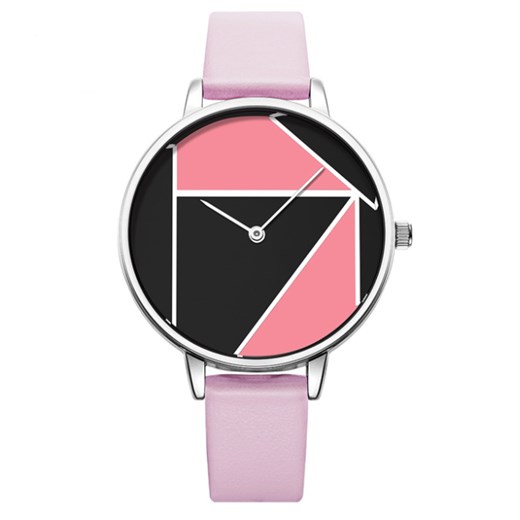 Geometryczny zegarek SK na różowym pasku  Shengke  promocja niwatch.pl 