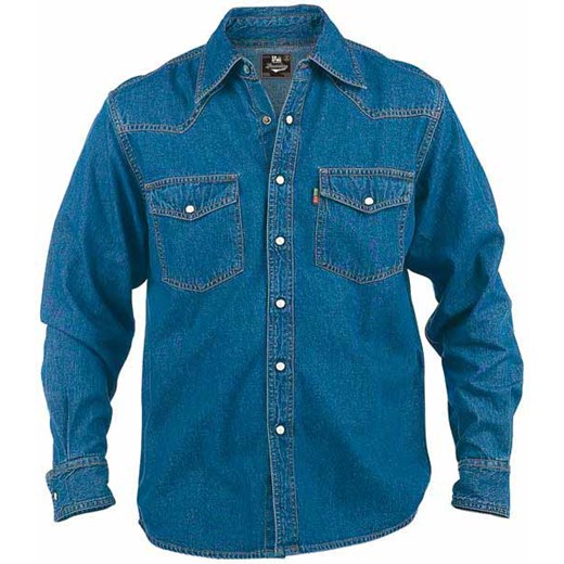 Duu017ce rozmiary Koszula jeansowa Duke Western niebieska (2XL)  Duke Of London 5XL 8xl