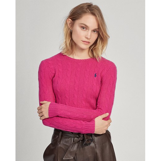 Różowy sweter z domieszką kaszmiru Ralph Lauren  XS PlacTrzechKrzyzy.com