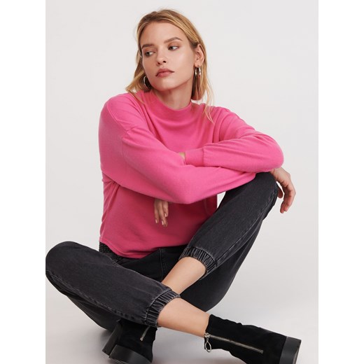 Reserved sweter damski różowy casual 