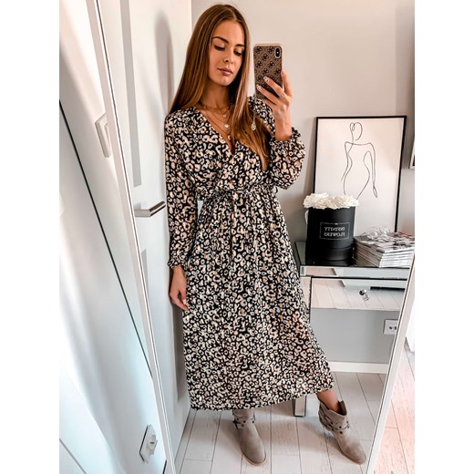 Sukienka Maxi Dotty w panterkę L'Amour  uniwersalny L'amour Boutique