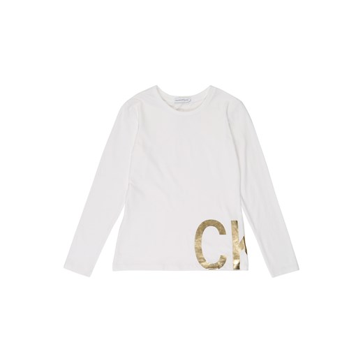 Bluzka dziewczęca Calvin Klein z tkaniny w nadruki 