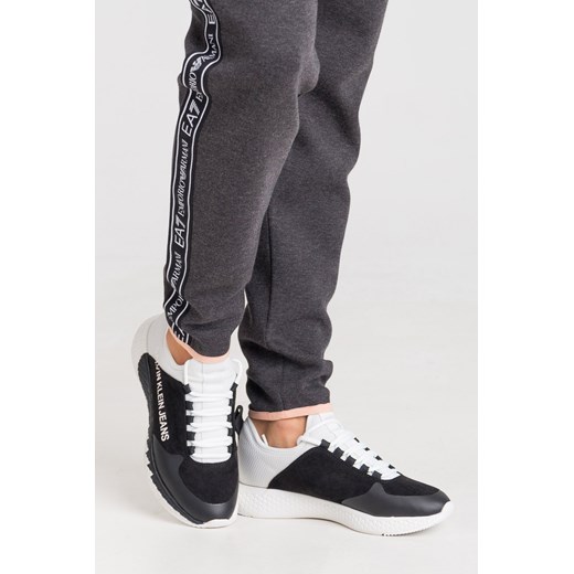 Calvin Klein buty sportowe damskie sneakersy młodzieżowe wielokolorowe sznurowane na wiosnę w nadruki na płaskiej podeszwie 
