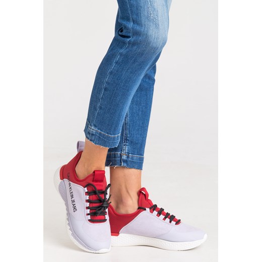 Calvin Klein buty sportowe damskie sneakersy w stylu młodzieżowym z nadrukami wiązane