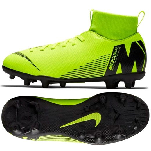 Zielone buty sportowe dziecięce Nike w nadruki 