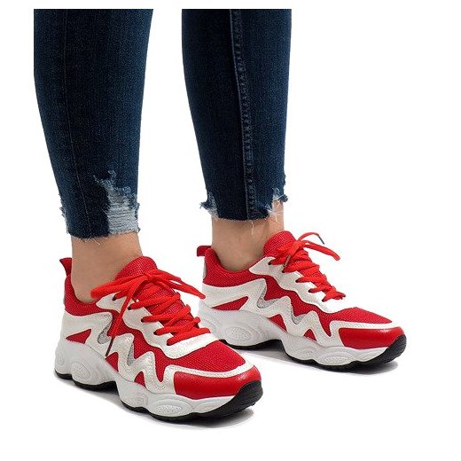 Sneakersy damskie Butymodne wiązane płaskie ze skóry ekologicznej 