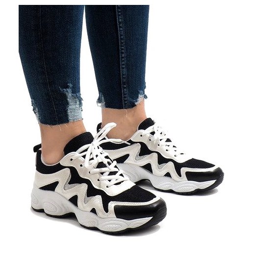 Sneakersy damskie Butymodne z tworzywa sztucznego na wiosnę wielokolorowe na płaskiej podeszwie gładkie sznurowane 