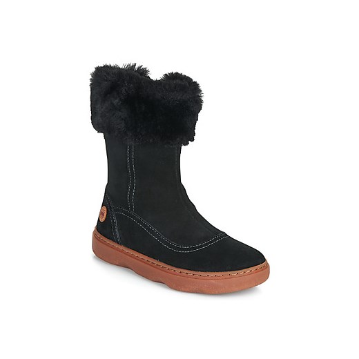 Buty zimowe dziecięce Camper czarne kozaki z zamkiem 