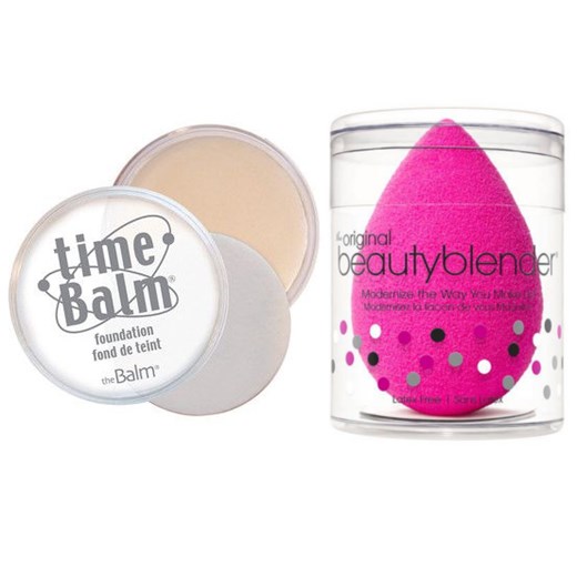 TheBalm TimeBalm Lighter than Light and Beauty Blender | Zestaw do makijażu: podkład 21,3g + gąbka do makijażu The Balm   Estyl.pl