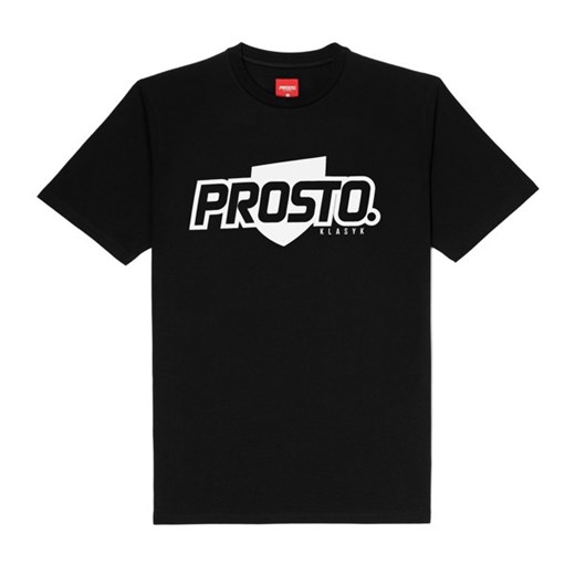 T-shirt męski Prosto Klasyk czarny z napisami z krótkim rękawem 
