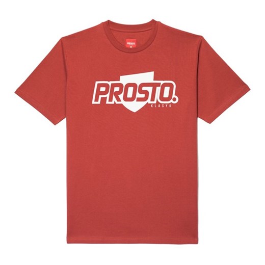 T-shirt męski Prosto Klasyk czerwony z krótkim rękawem 