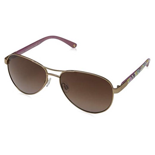 Joules Sunglasses damskie okulary przeciwsłoneczne Cowes matowe różowe złoto/brązowe, 57.0   sprawdź dostępne rozmiary Amazon