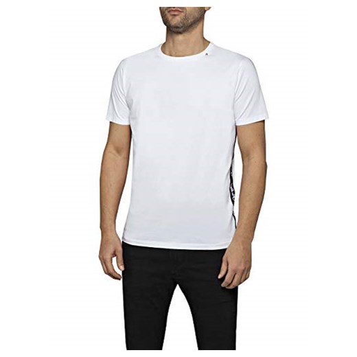 T-shirt męski bez wzorów biały z krótkim rękawem casualowy na wiosnę 