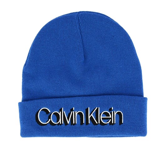 Calvin Klein niebieskie unisex czapka Drop Shadow Beanie Montana Sky  Calvin Klein  Differenta.pl