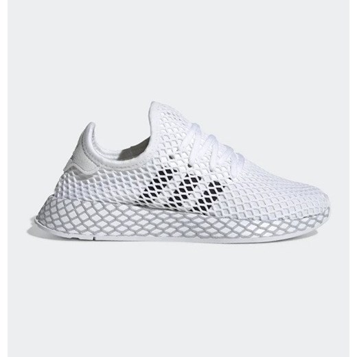 Buty sportowe damskie Adidas Originals dla biegaczy białe bez wzorów sznurowane 