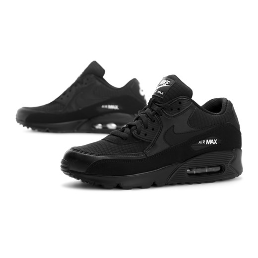Buty sportowe męskie czarne Nike air max 91 skórzane sznurowane 