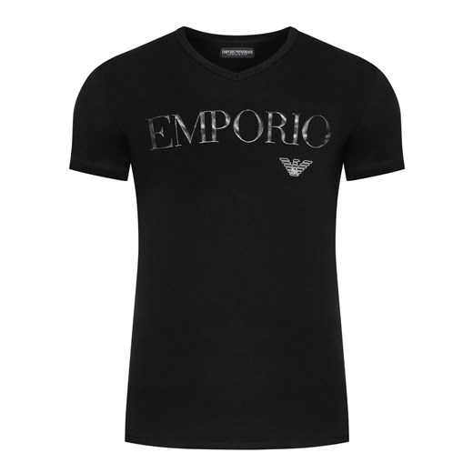 T-shirt męski Emporio Armani z napisami młodzieżowy 