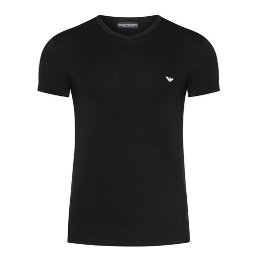 Czarny t-shirt męski Emporio Armani z krótkim rękawem 