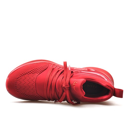Buty sportowe damskie czerwone Tamaris sneakersy młodzieżowe na płaskiej podeszwie wiązane 