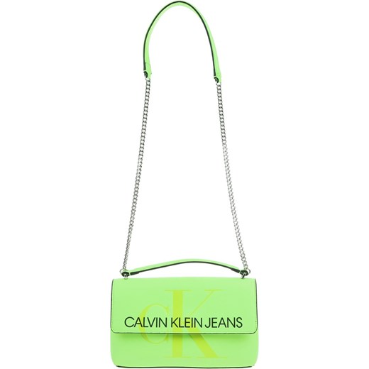 Zielona listonoszka Calvin Klein średniej wielkości bez dodatków 
