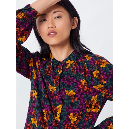 Koszula damska Ichi casual z wiskozy w abstrakcyjnym wzorze 