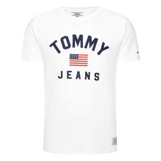 Biały t-shirt męski Tommy Jeans z krótkim rękawem 