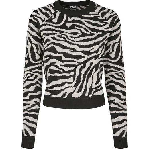 Urban Classics - Ladies Short Tiger Sweater - Bluza - czarny/szary  Urban Classics XS EMP