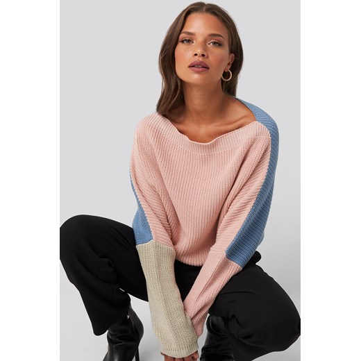 NA-KD Batwing Cropped Ribbed Sweater - Multicolor NA-KD  XXL 