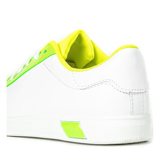 Białe buty sportowe z neonowymi wstawkami Munna - Obuwie Royalfashion.pl  37 