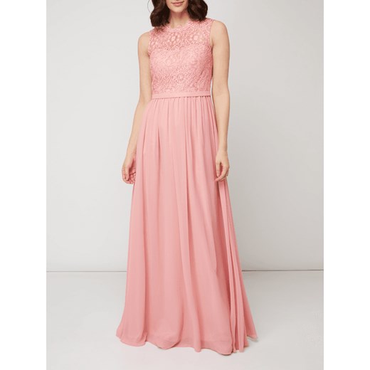 Sukienka Unique z aplikacją różowa luźna w stylu glamour karnawałowa rozkloszowana 