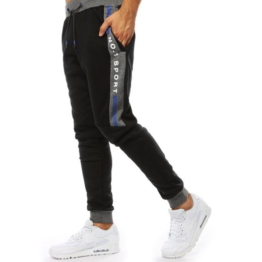 Spodnie męskie dresowe joggery czarne (ux2092) Dstreet  L  promocja 