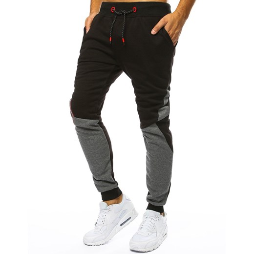 Spodnie męskie dresowe joggery czarne (ux2071)  Dstreet M okazyjna cena  
