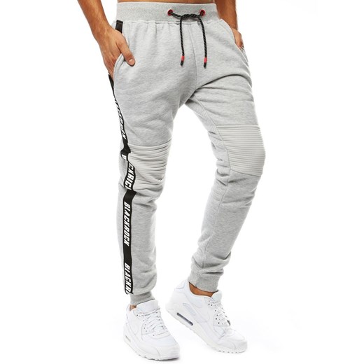 Spodnie męskie dresowe joggery jasnoszare (ux2061)  Dstreet M promocyjna cena  