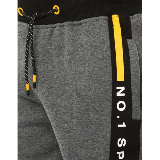 Spodnie męskie dresowe joggery antracytowe (ux2090) Dstreet  L promocja  