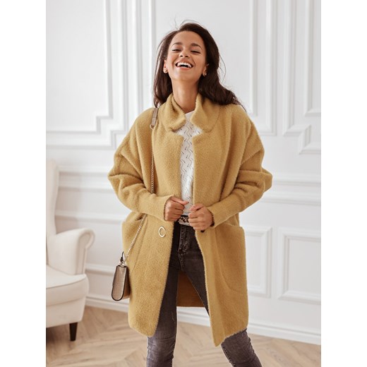 Musztardowy płaszcz z alpaki Rose Boutique  Uni Size 